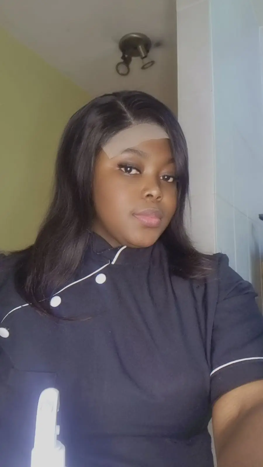 Black Chef Jacket with White Piping