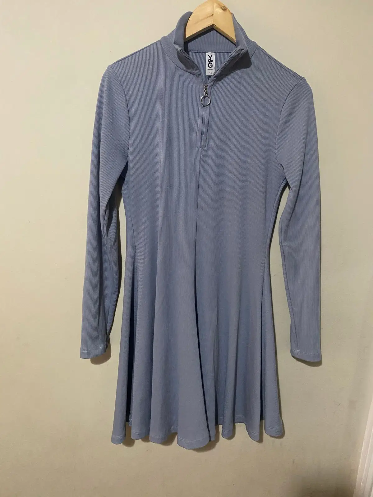 Foschini Grey Long-Sleeve Zip Collar Mini Dress