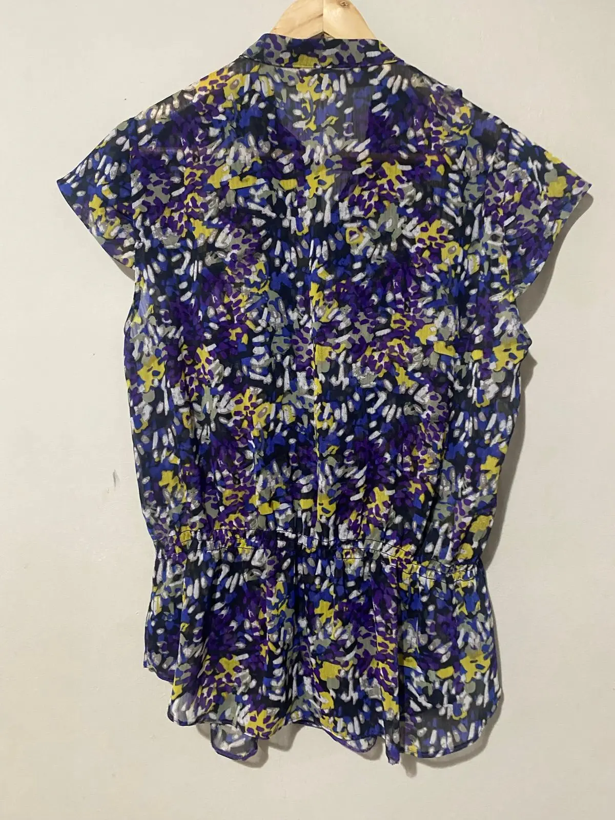 Woolworths Patterned Ruffle Blouse Size 12