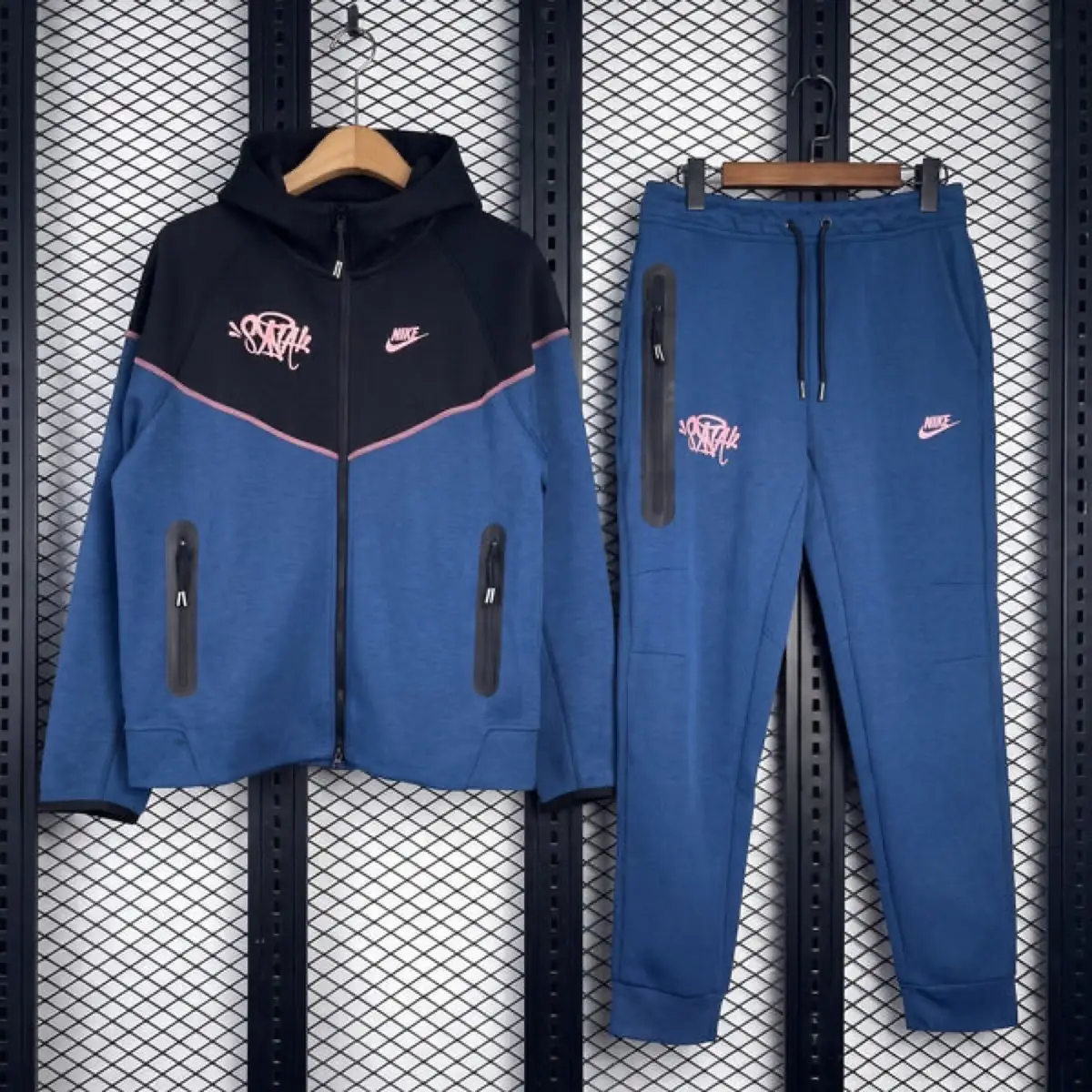 Nike Tech Fleece Full Zip Hoodie Blue Black