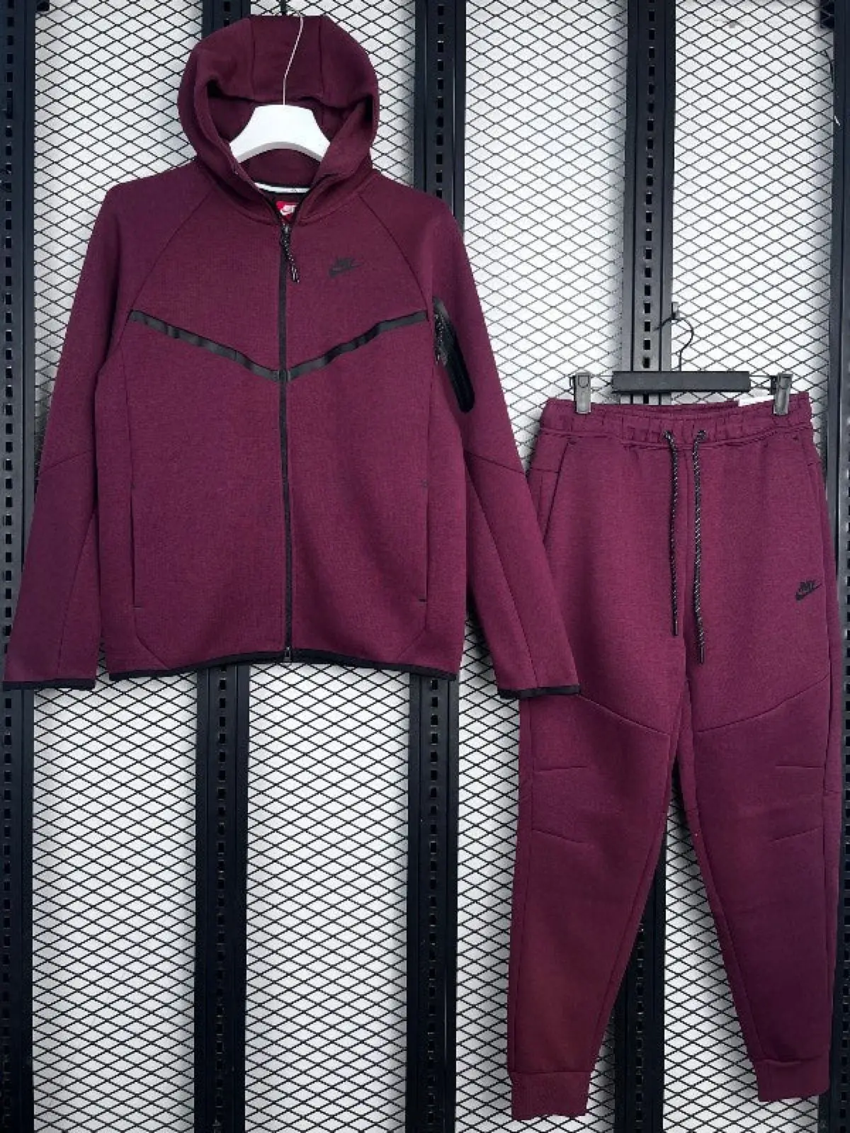Nike Tech Fleece Maroon Zip Hoodie