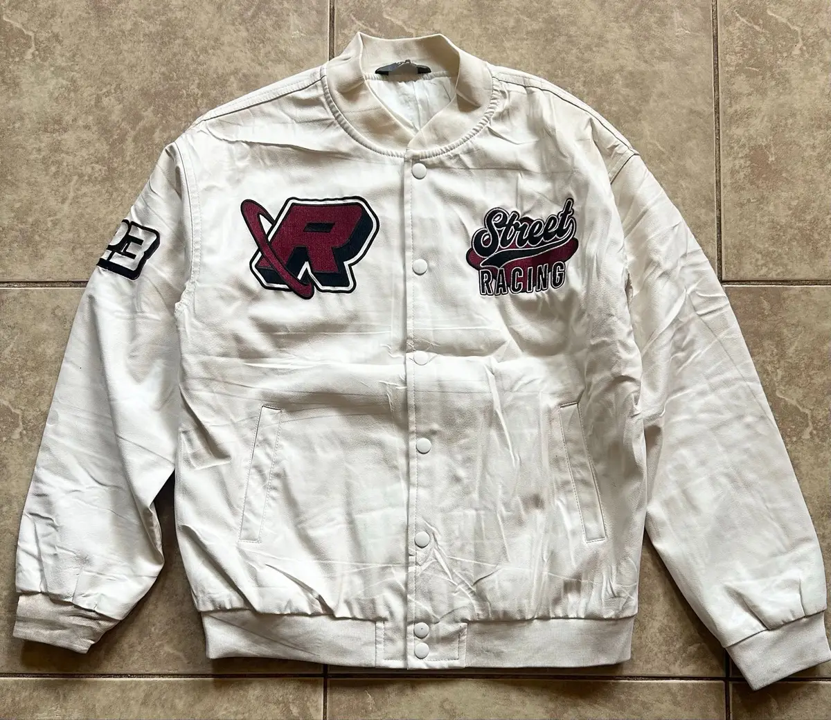 Street Racing Varsity Jacket Off-White