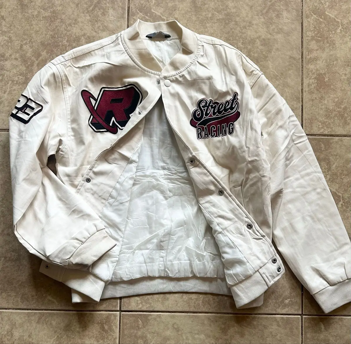 Street Racing Varsity Jacket Off-White