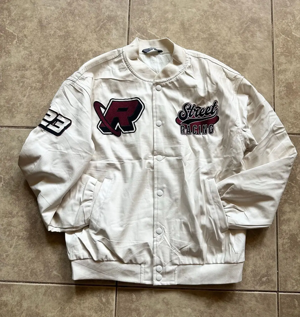 Street Racing Varsity Jacket Off-White