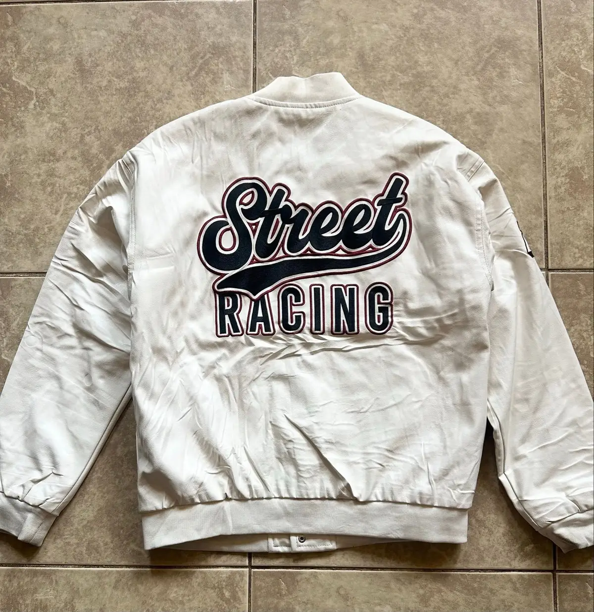 Street Racing Varsity Jacket Off-White