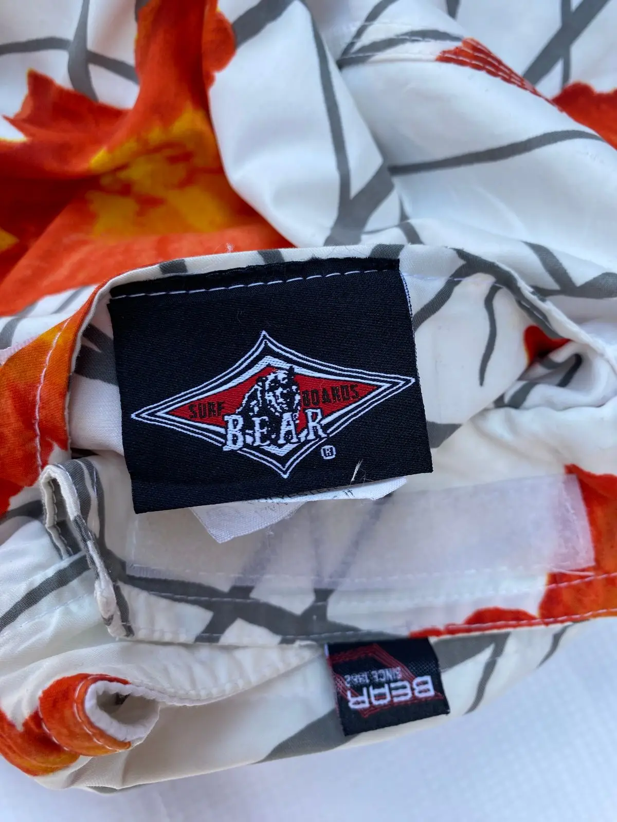 Floral Print Boardshorts White Orange