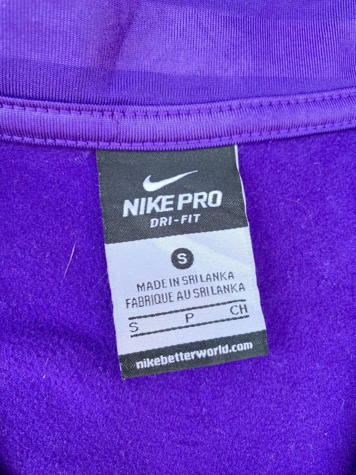 Nike Purple Striped Quarter-Zip Activewear Top