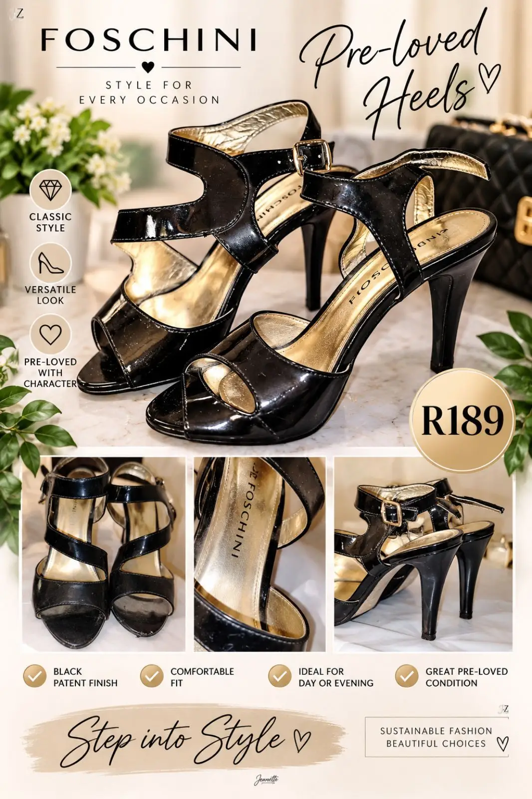 Foschini Black Patent Heels