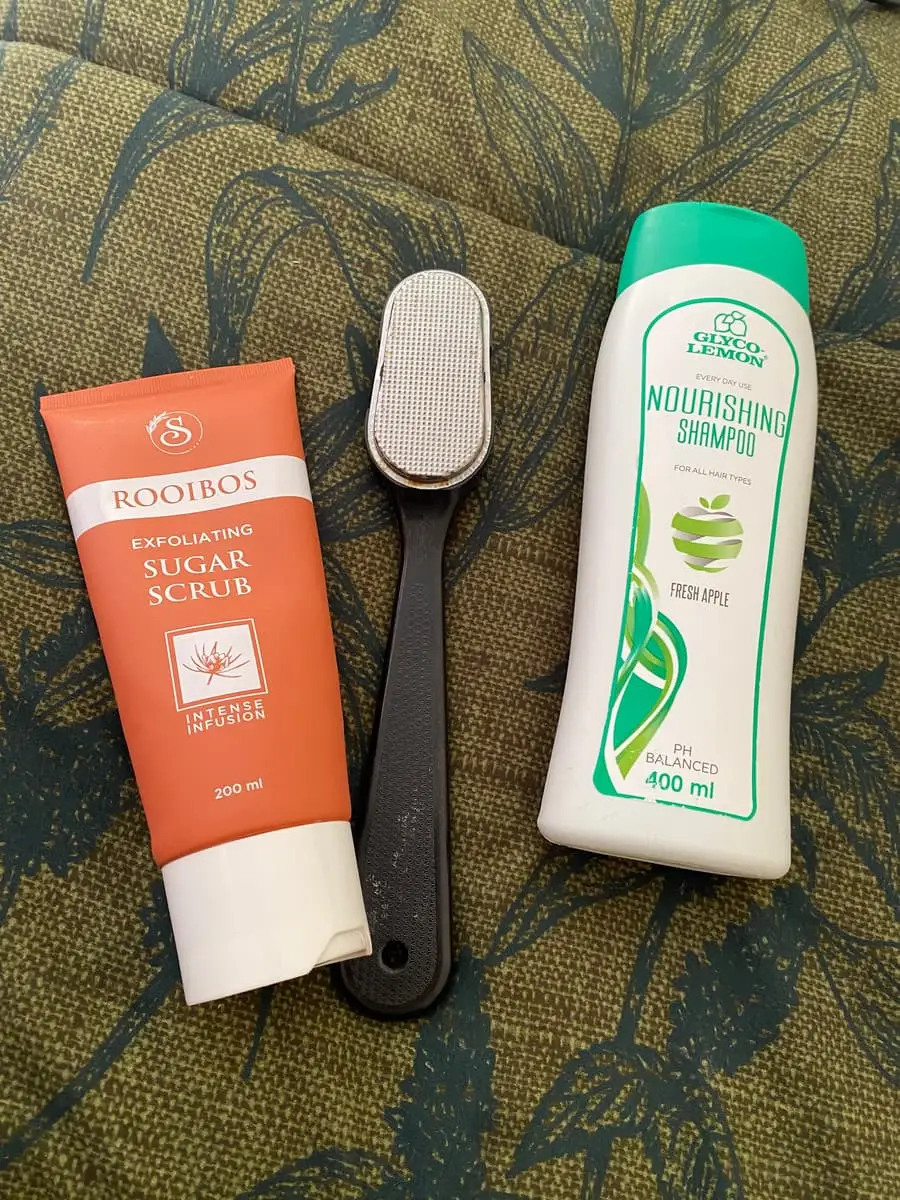 Shampoo, Foot scrubber and exfoliant