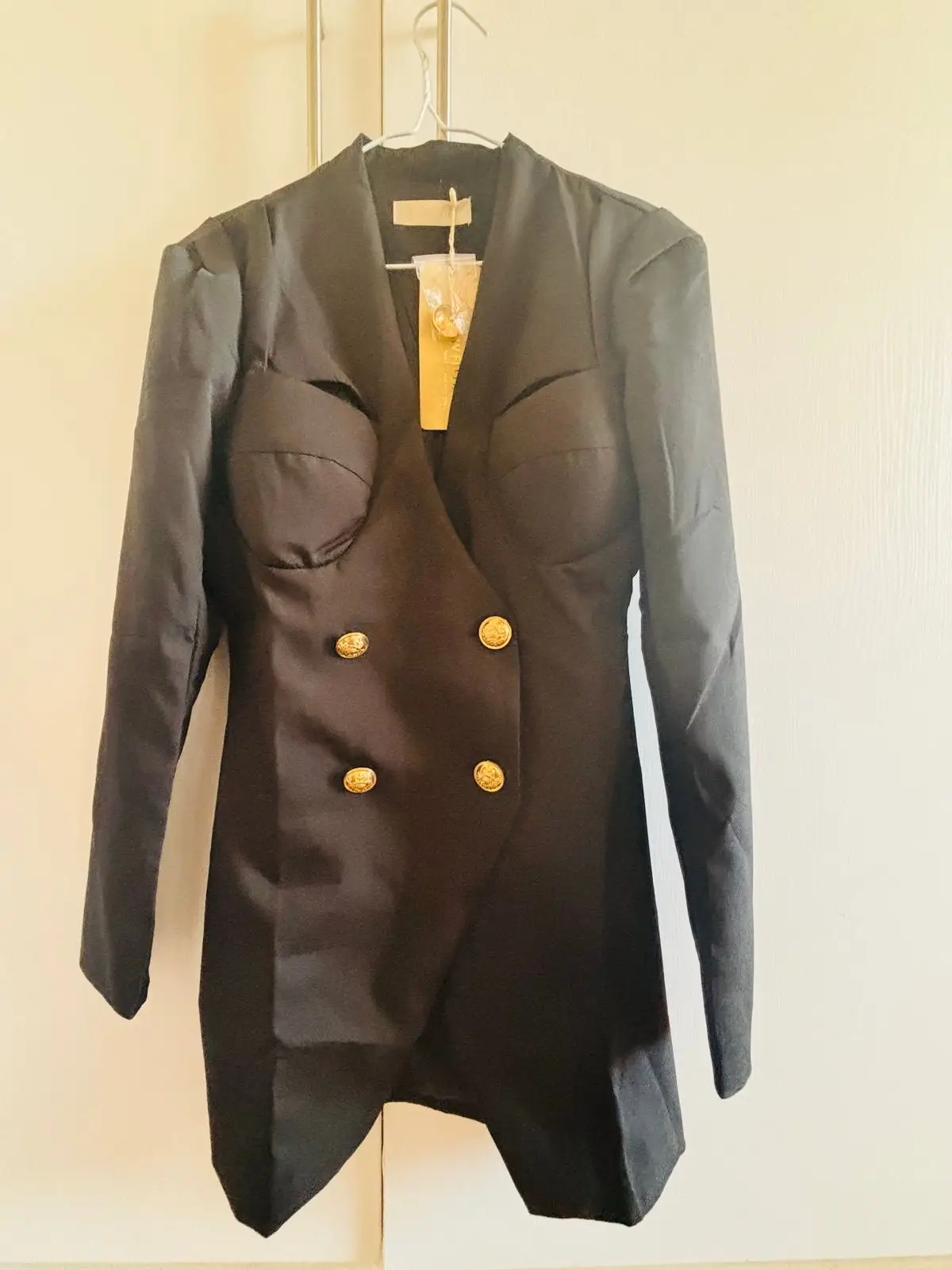 Black Double Breasted Blazer Dress