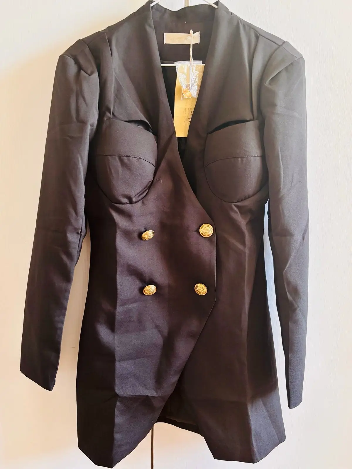 Black Double Breasted Blazer Dress