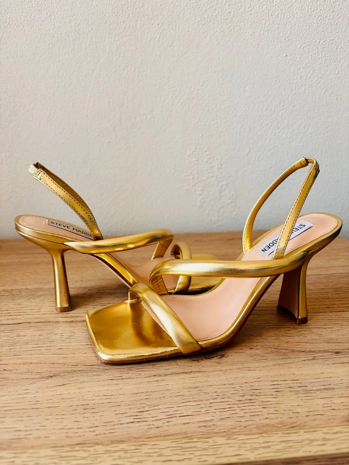 Steve Madden Gold Strappy Heeled Sandals