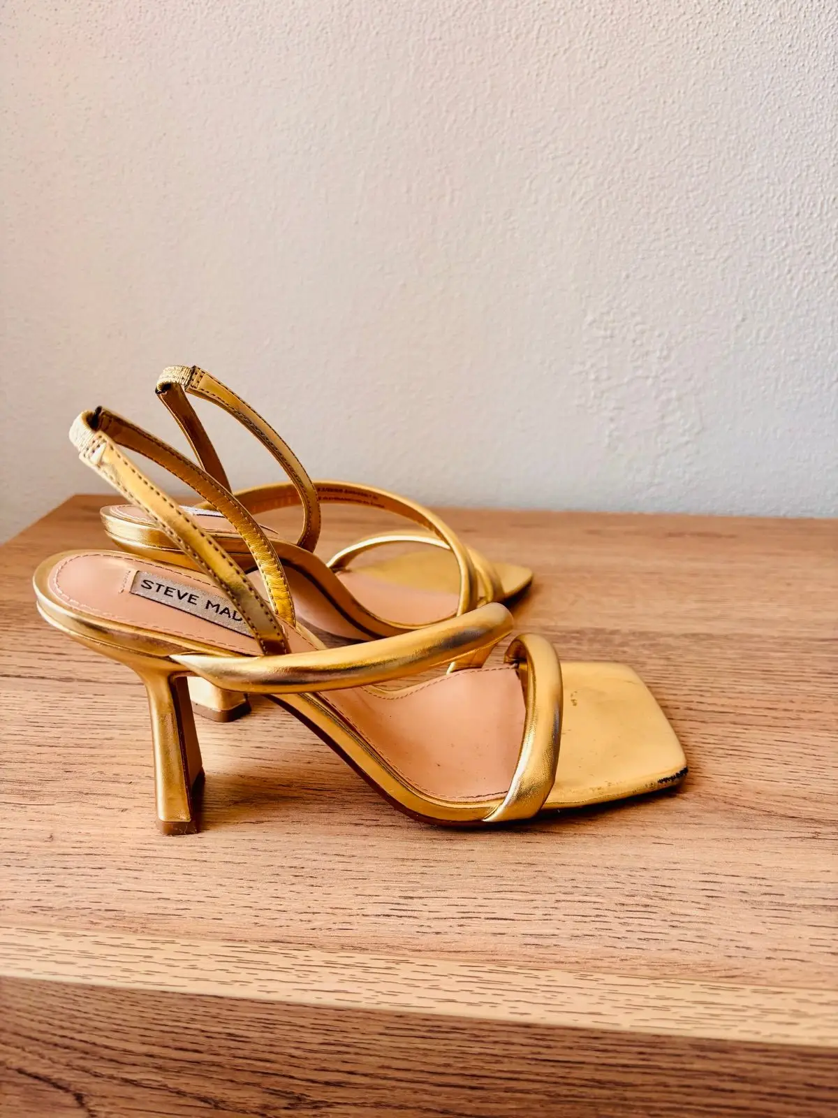 Steve Madden Gold Strappy Heeled Sandals