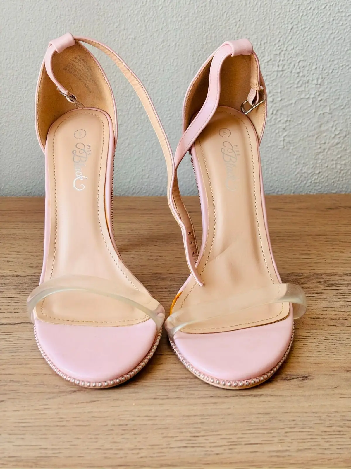 Miss Black Footwear Miss Black Pink Heeled Sandals Size 5