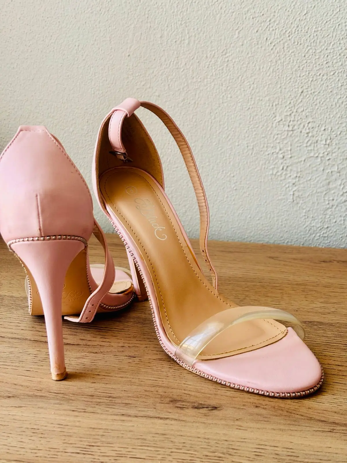 Miss Black Pink Heeled Sandals Size 5