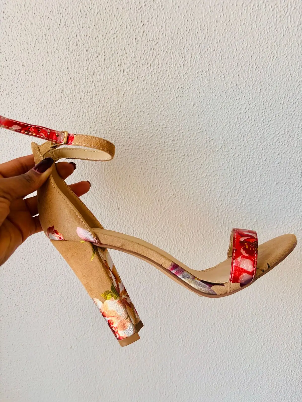 Shoe Republic Floral Print Block Heel Sandals
