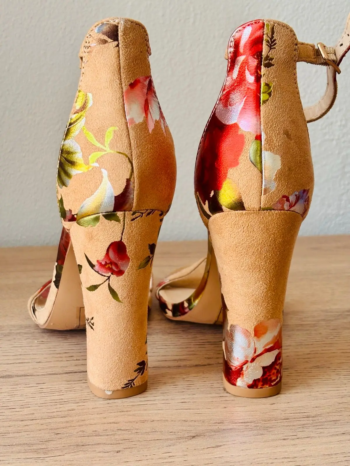 Shoe Republic Floral Print Block Heel Sandals
