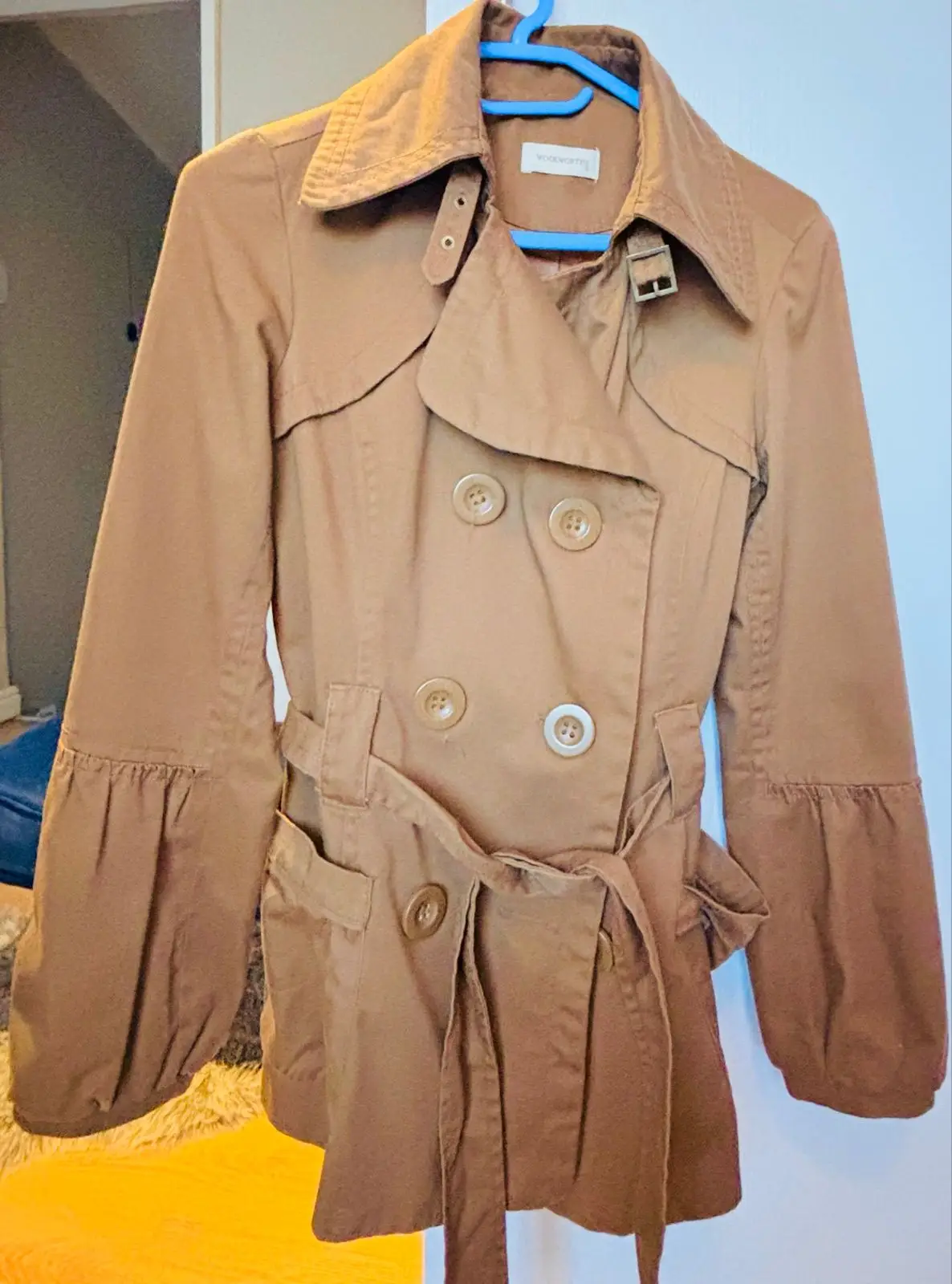 Woolworths Brown Double-Breasted Trench Coat