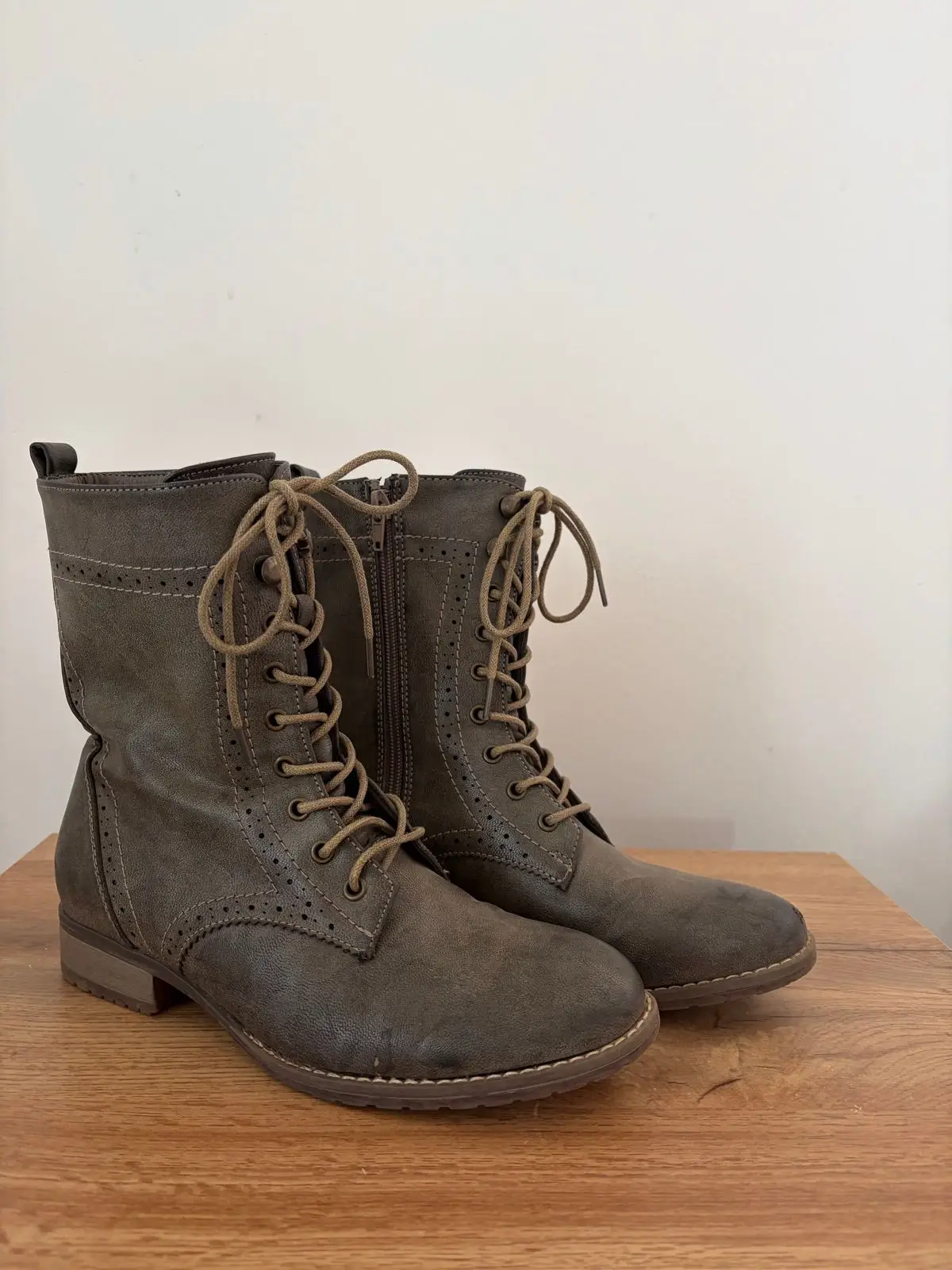 Woolworths Brown Lace-Up Mid-Calf Boots