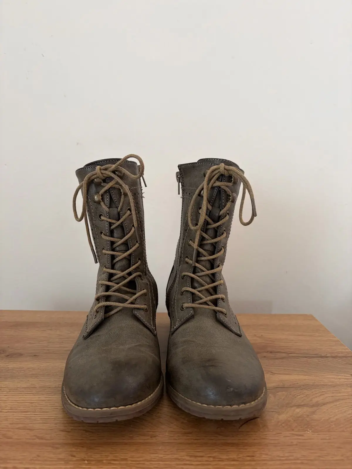 Woolworths Brown Lace-Up Mid-Calf Boots