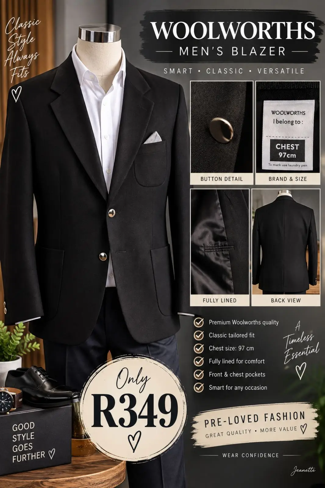 Woolworths Men's Black Blazer