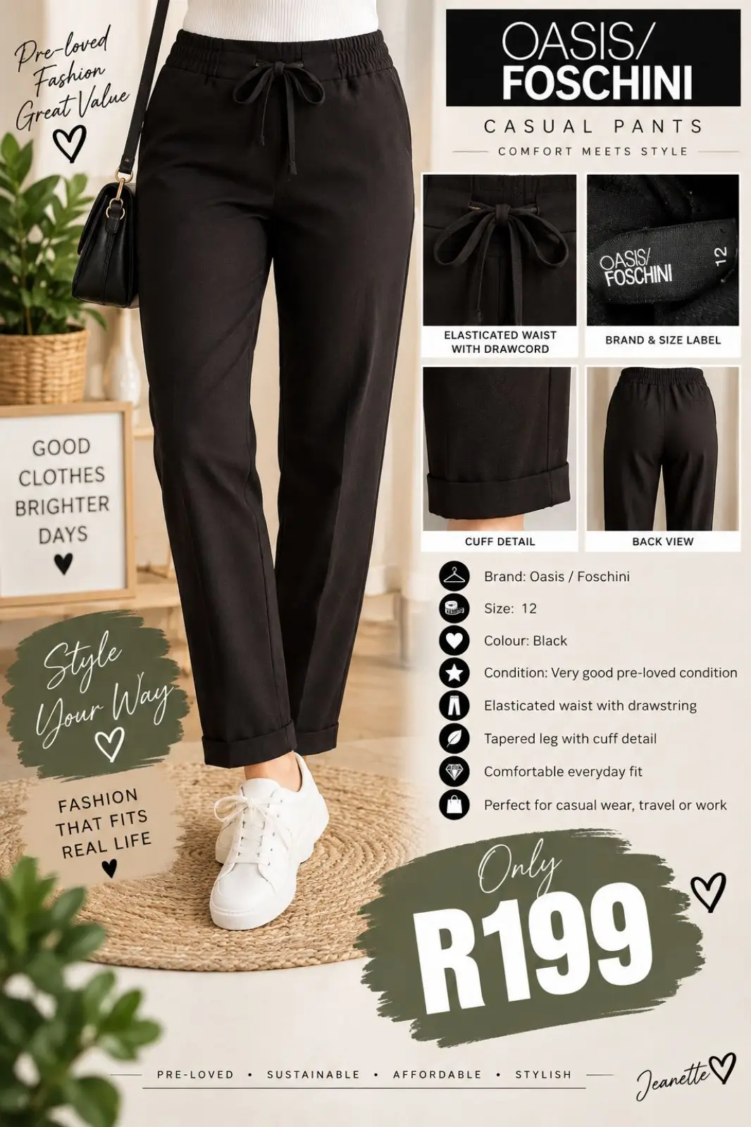 Foschini Oasis / Foschini Black Casual Pants Size 12