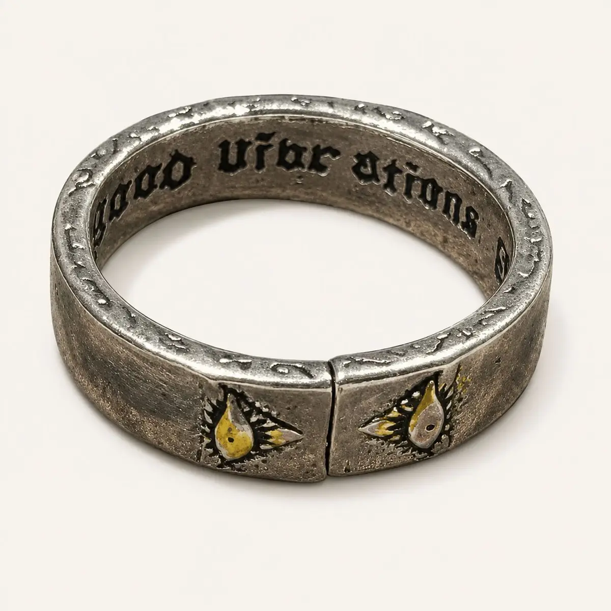 Silver Engraved Open Band Ring