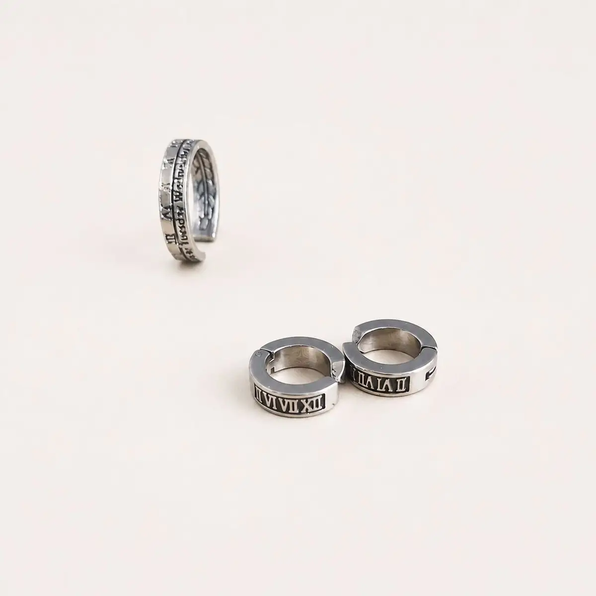 Silver Engraved Open Band Ring
