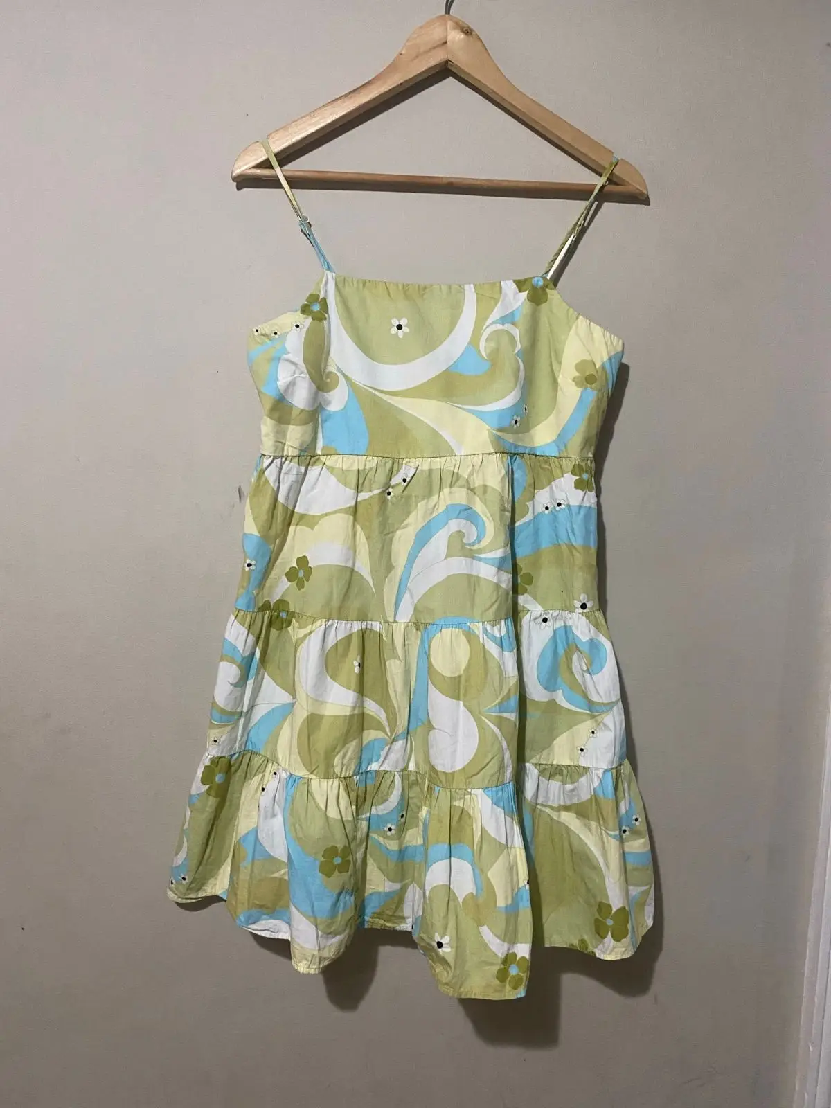 Cotton On Green Patterned Tiered Dress