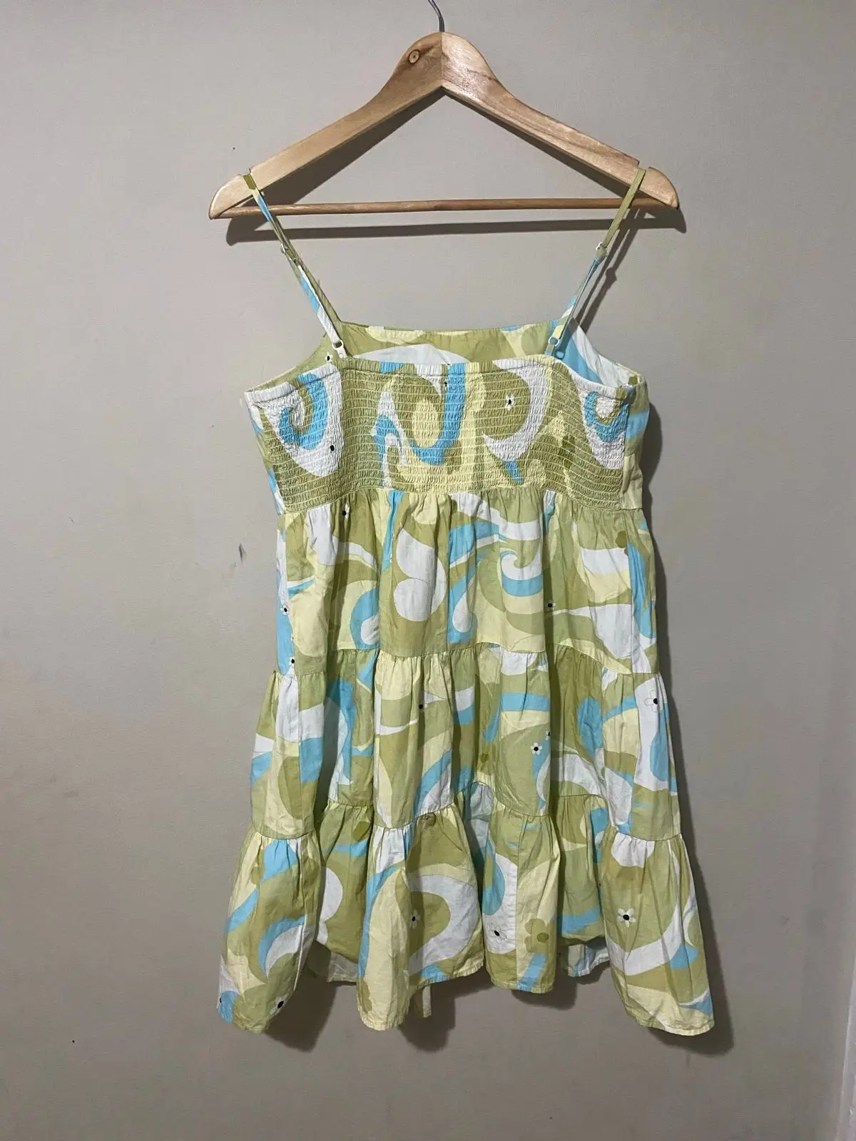 Cotton On Green Patterned Tiered Dress