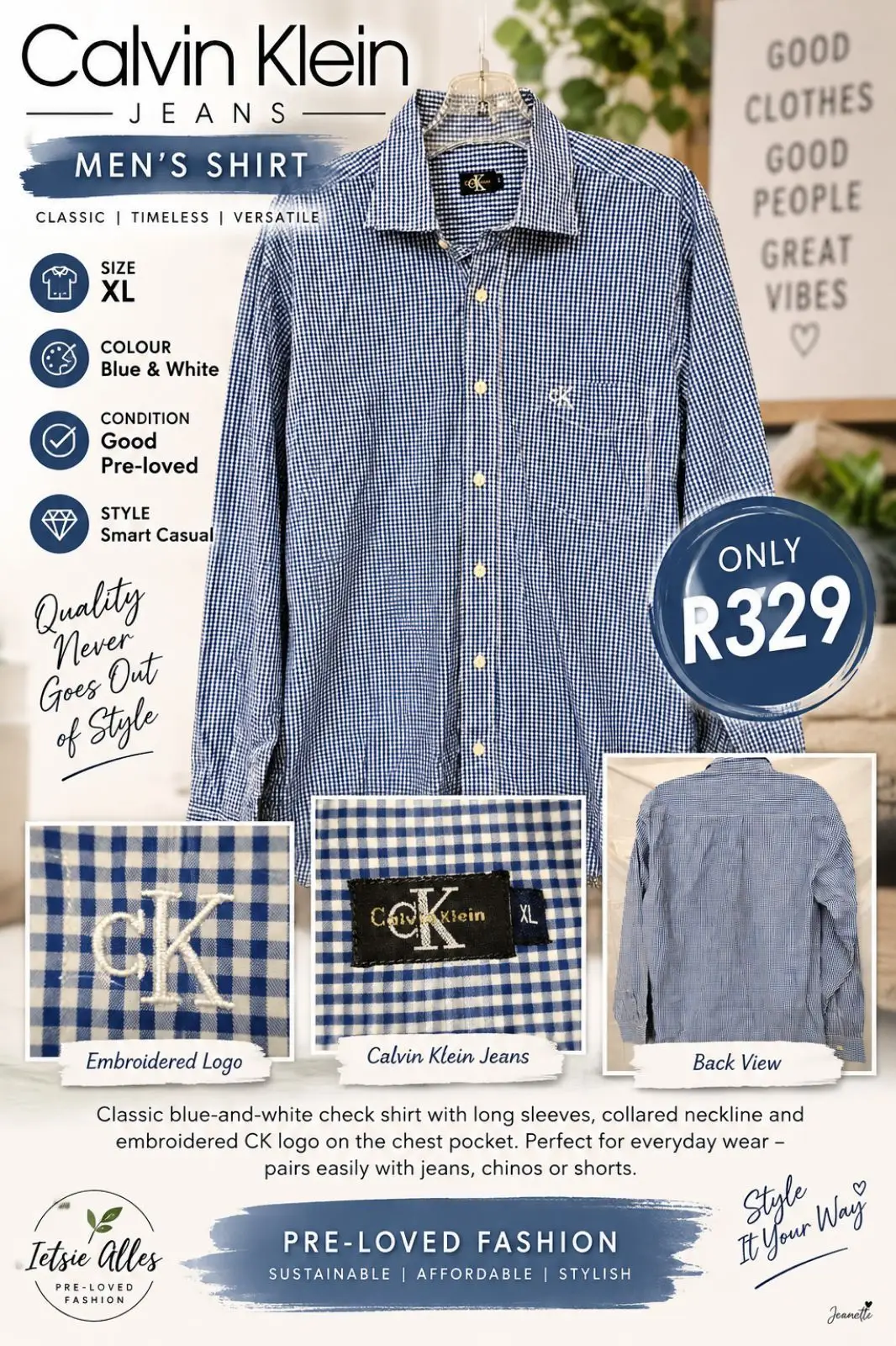 Calvin Klein Jeans Blue Check Long Sleeve Shirt