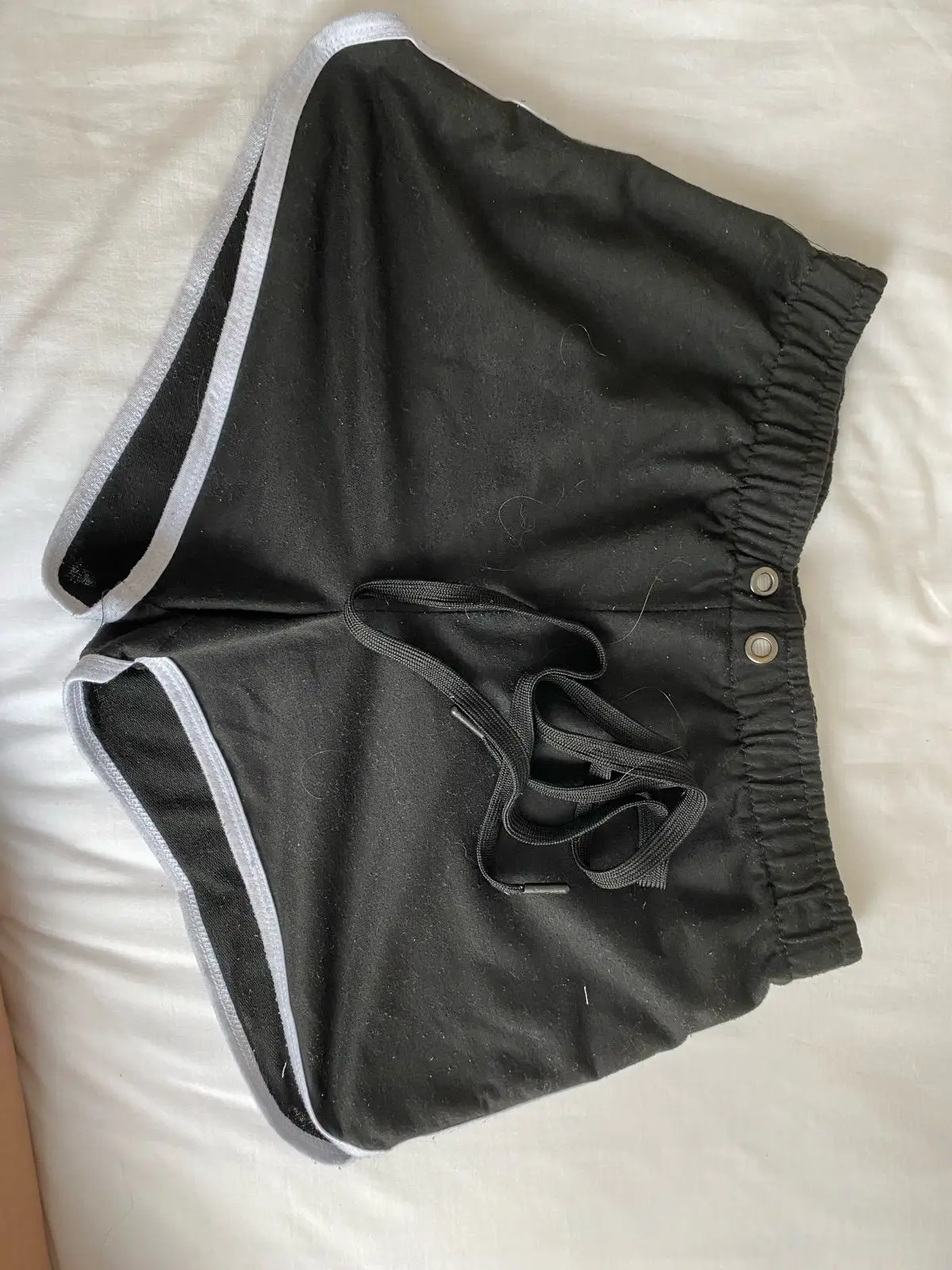 Black Running Shorts with White Trim