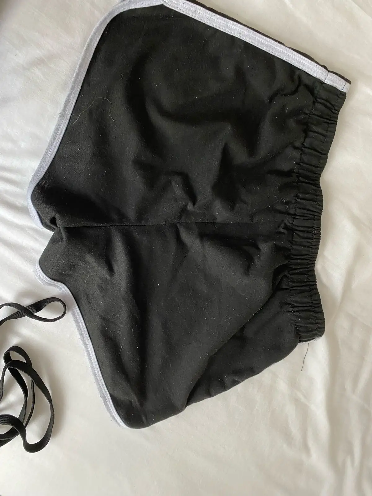 Black Running Shorts with White Trim