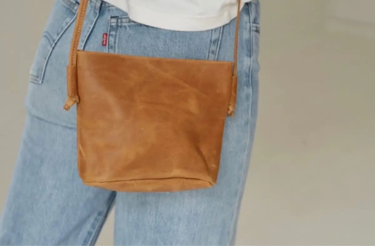 Tan Leather Crossbody Bag