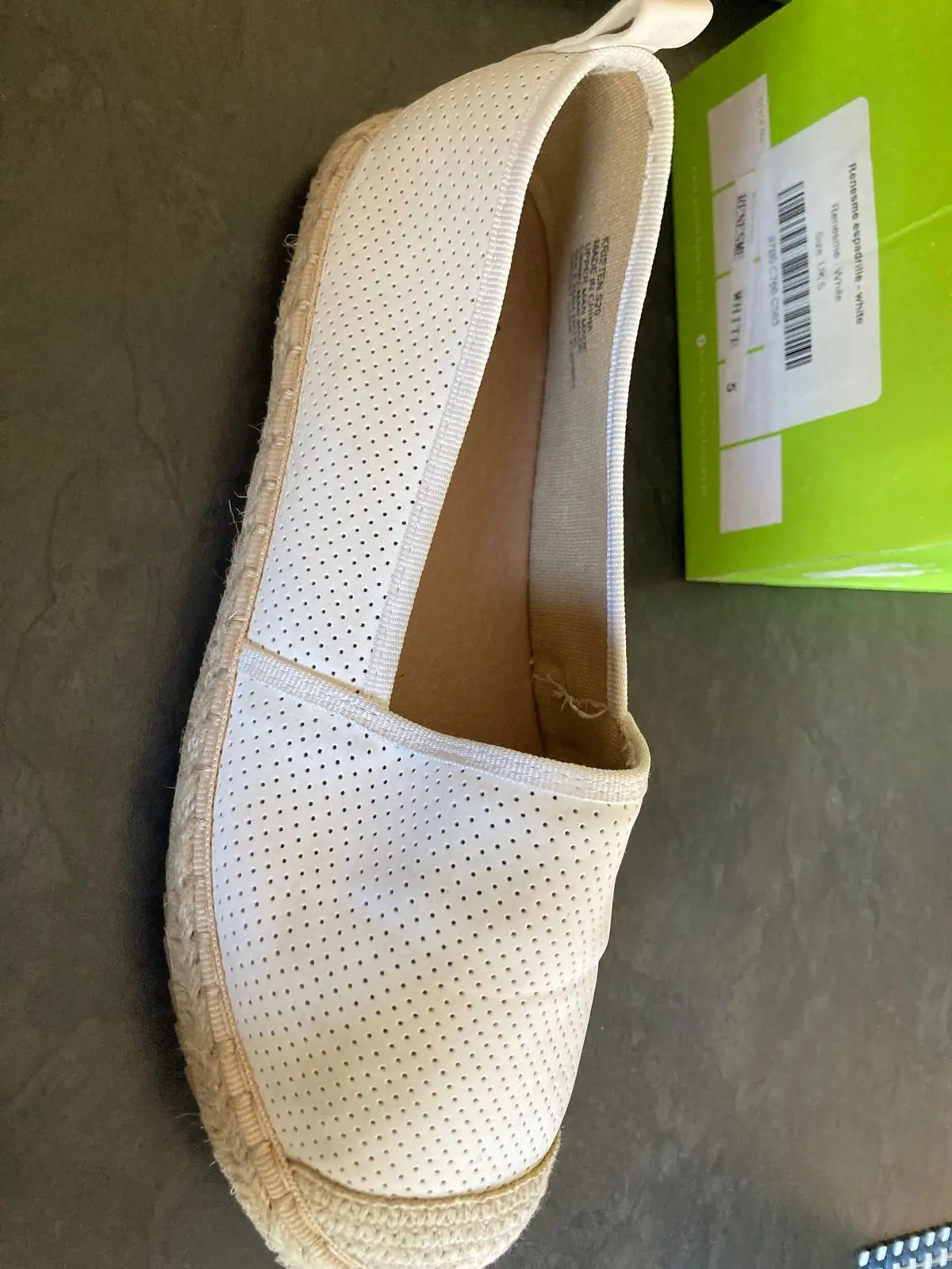 White Perforated Espadrilles