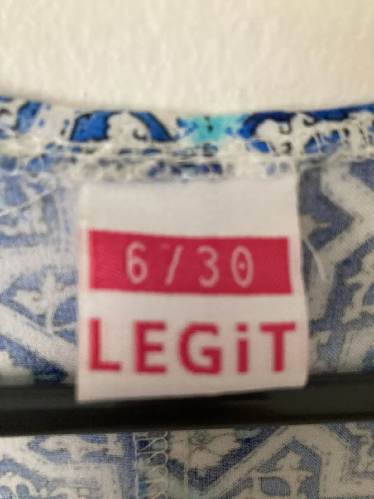 Blue and White Patterned Open Cardigan