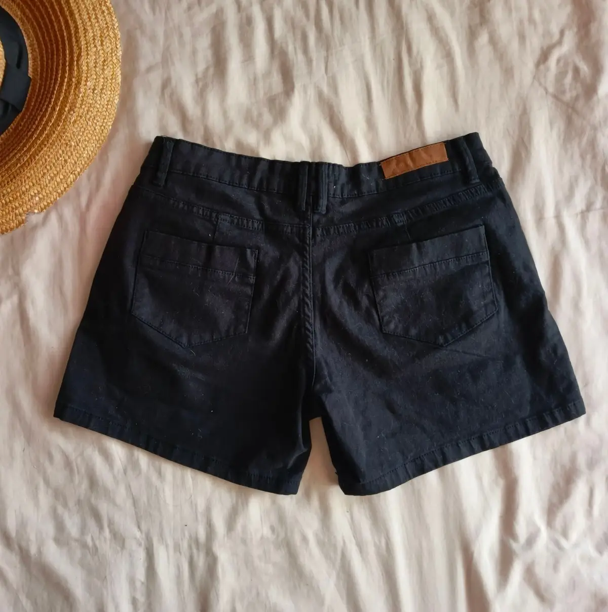Black Cotton Shorts Size 34