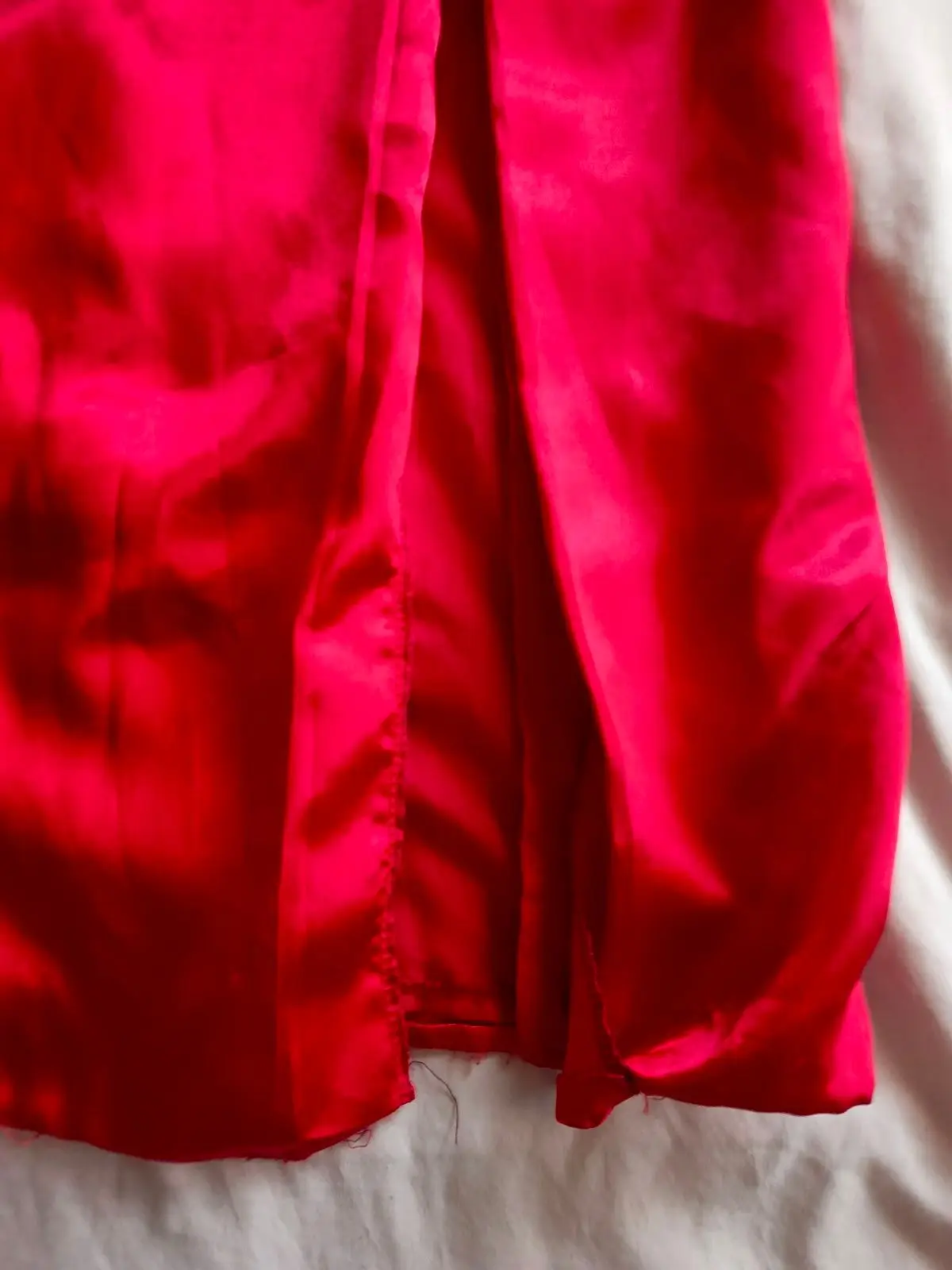 Red Satin Sleeveless Long Evening Dress with Slit