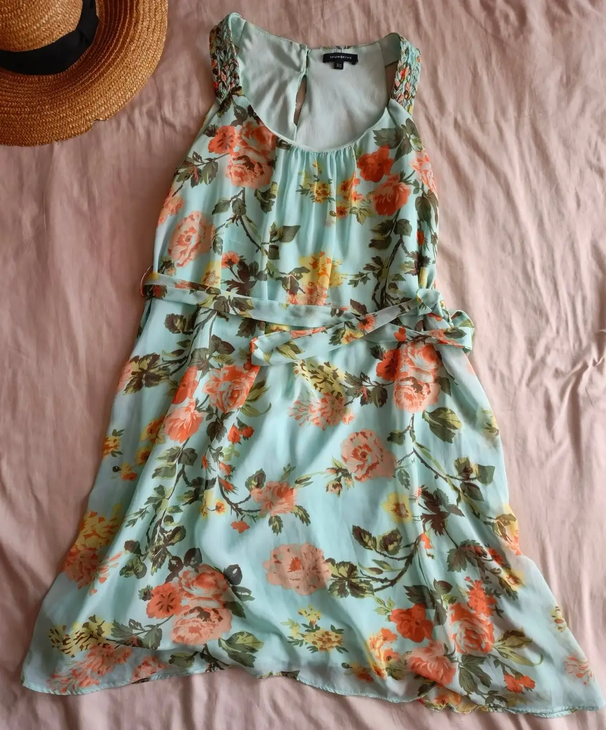 Truworths Floral Sleeveless Dress with Belt