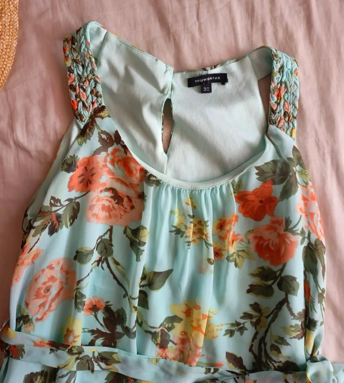 Truworths Floral Sleeveless Dress with Belt