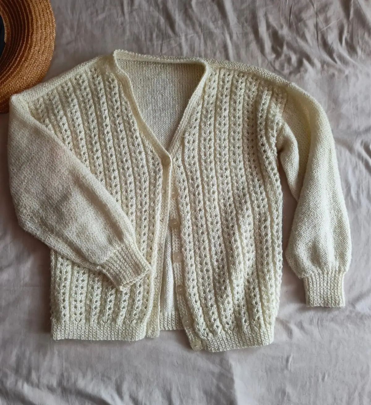 Cream Open Knit Cardigan