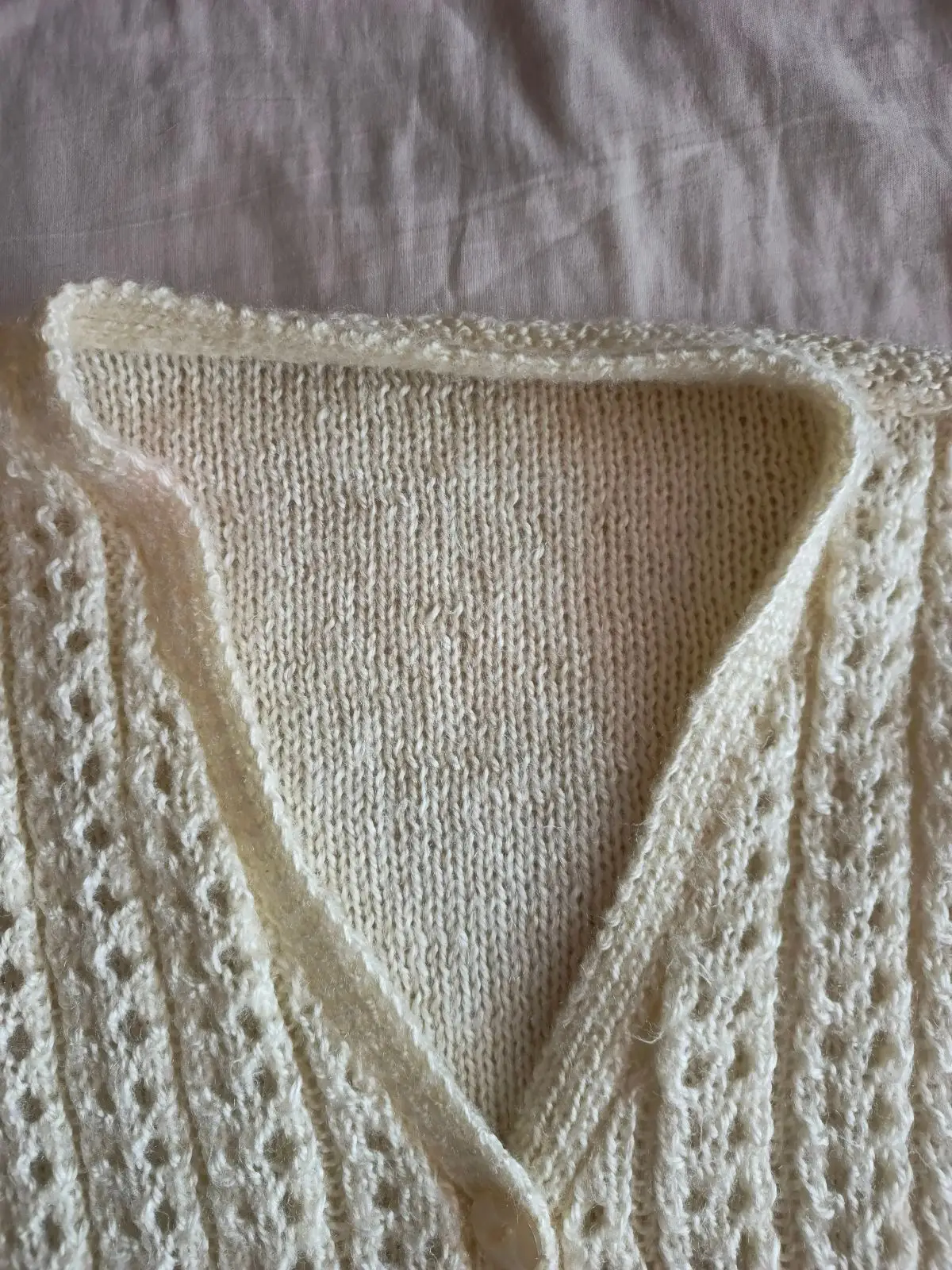 Cream Open Knit Cardigan
