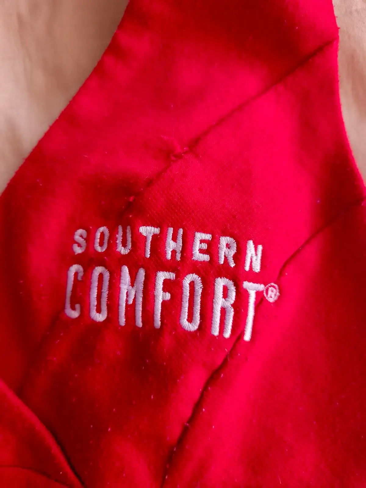 Red Sleeveless Bandage Dress with Southern Comfort Embroidery