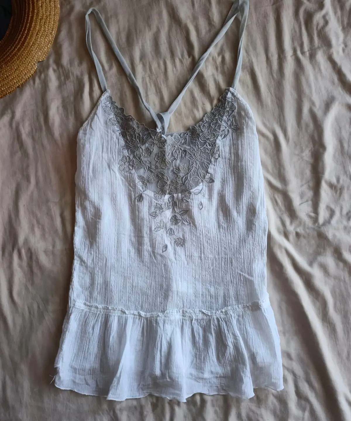 Cherokee White Embroidered Camisole Top