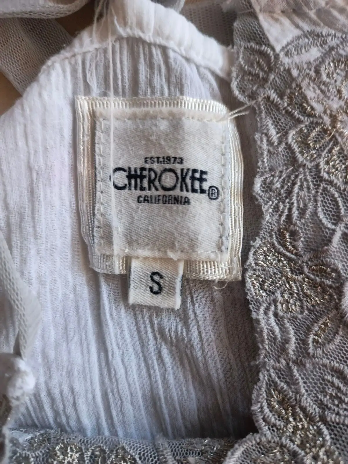 Cherokee White Embroidered Camisole Top