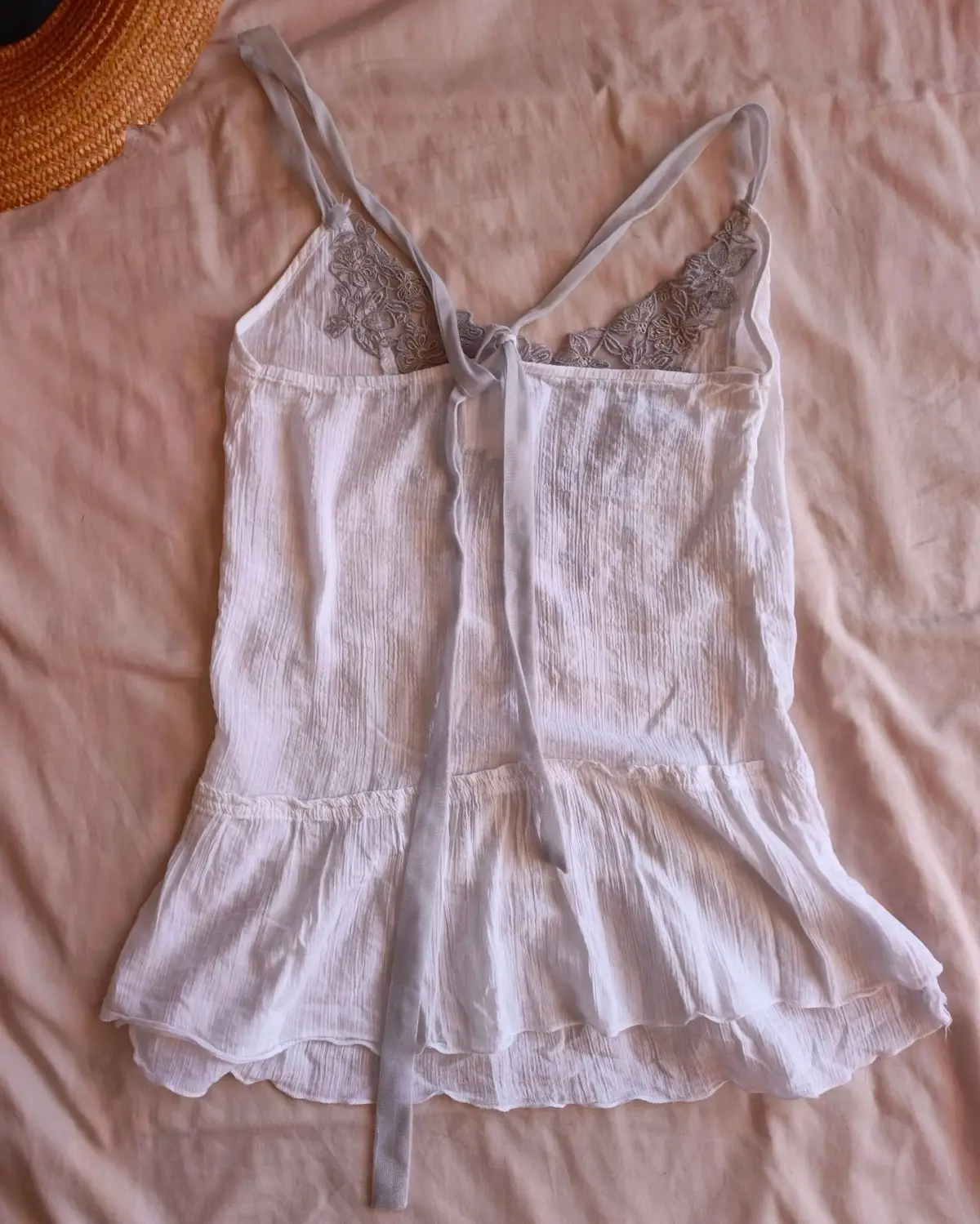 Cherokee White Embroidered Camisole Top