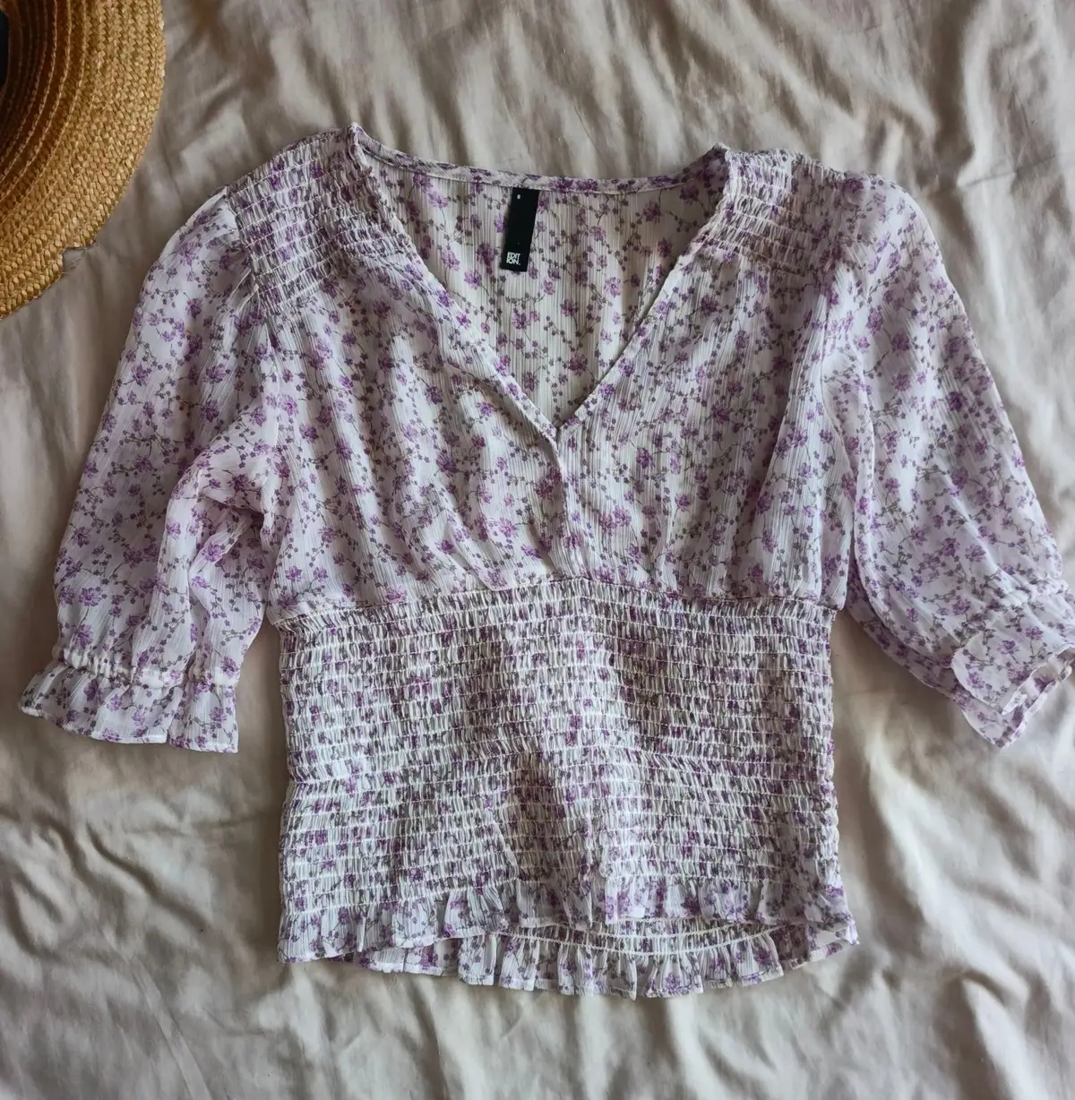 Woolworths Edit On Floral Smocked Blouse