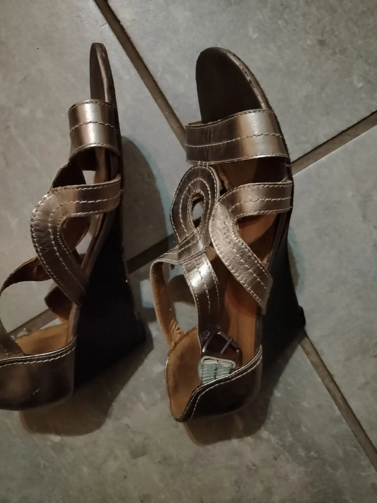 Woolworths Soft Flex Leather Wedge Sandals Bronze