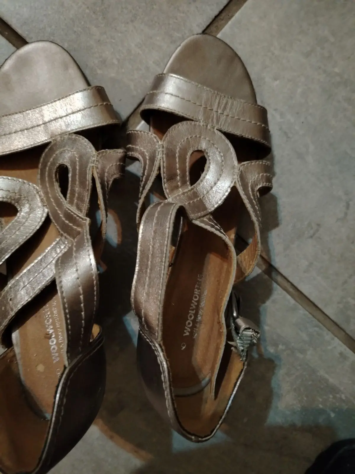 Woolworths Soft Flex Leather Wedge Sandals Bronze
