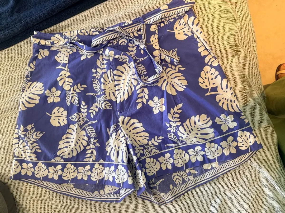 Woolworths Blue Floral Print Shorts Size 12